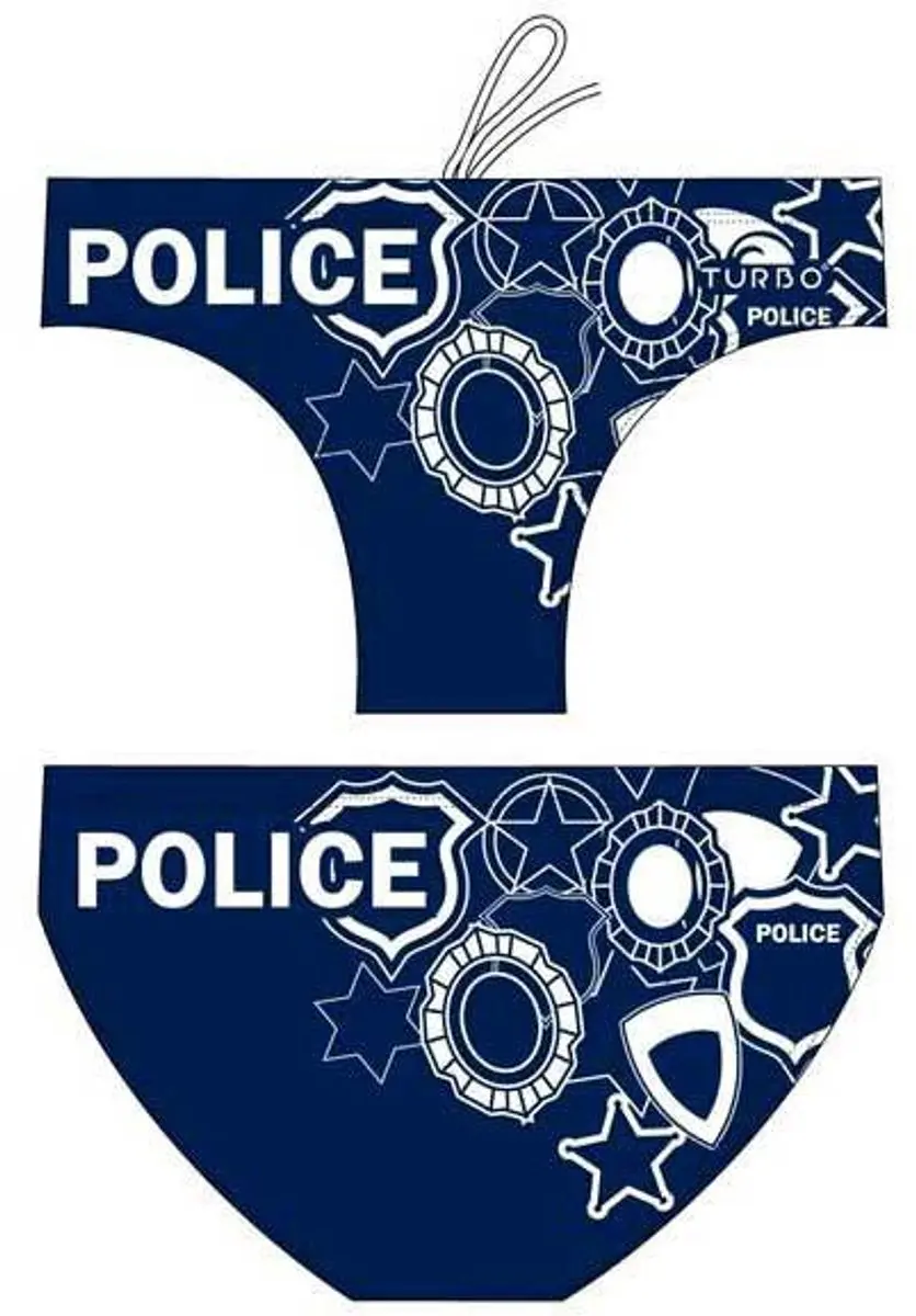 Turbo Police Zwemslip Wit,Blauw M Man