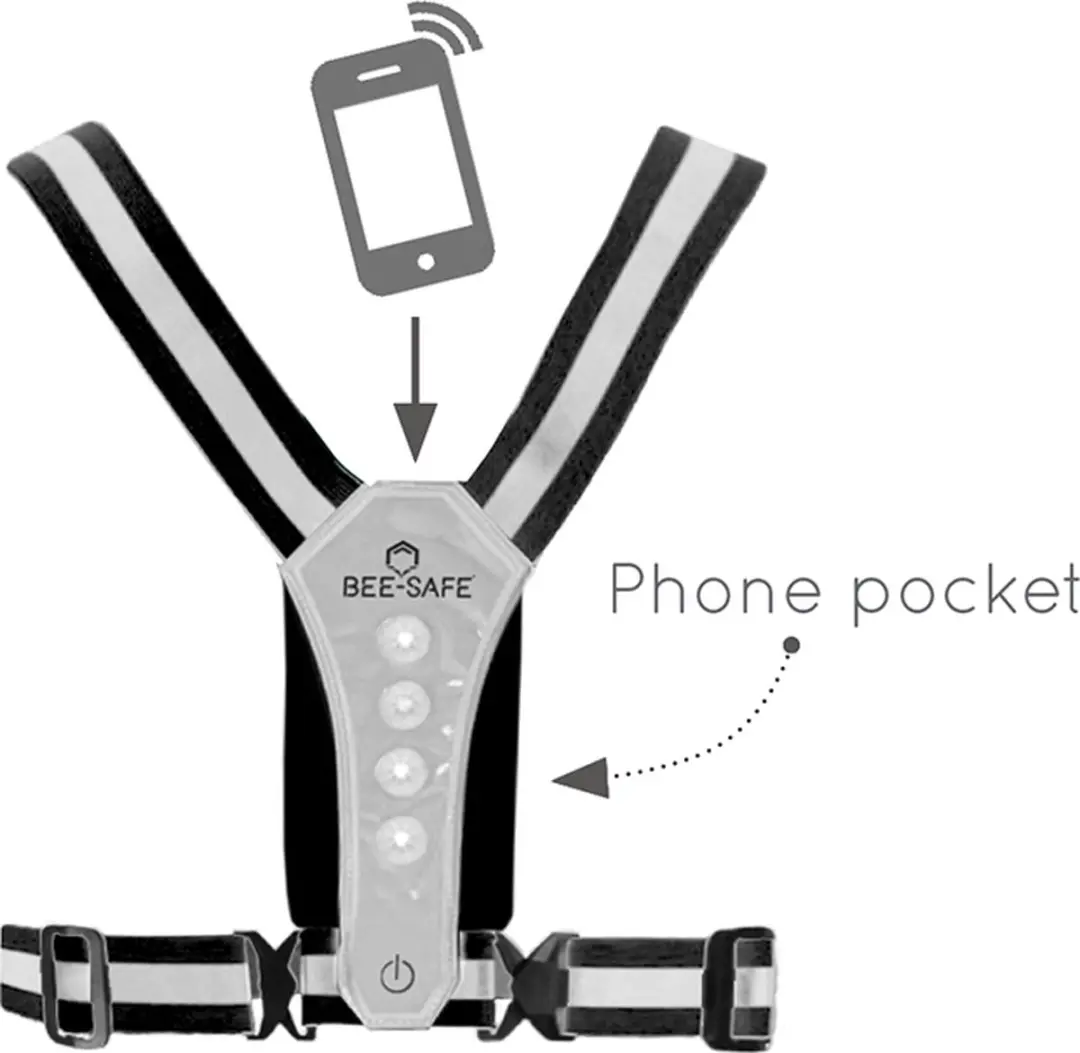 Bee Safe LED Harness USB-C met Phone-Pocket