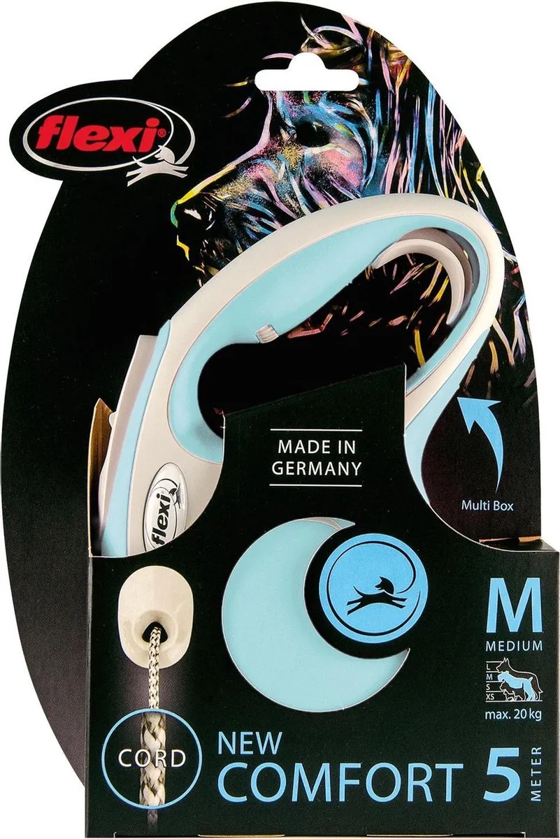 Flexi Rollijn New Comfort Koord M Lichtblauw&Lichtgrijs - 5m - afbeelding 2 van 6
