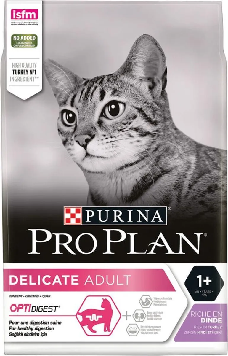 Pro Plan Delicate Kalkoen Kattenvoer 12kg (4x3kg) - afbeelding 6 van 6