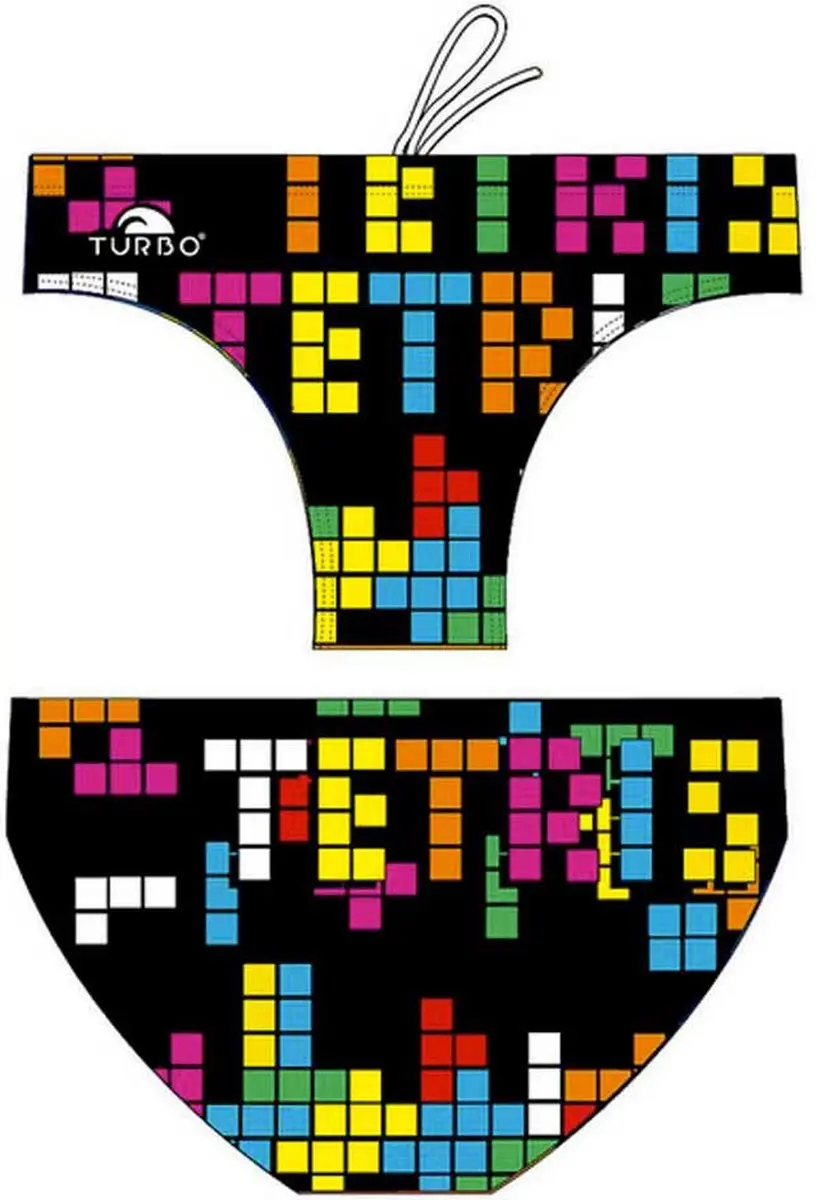 Turbo Tetris Zwemslip Zwart 4XL Man