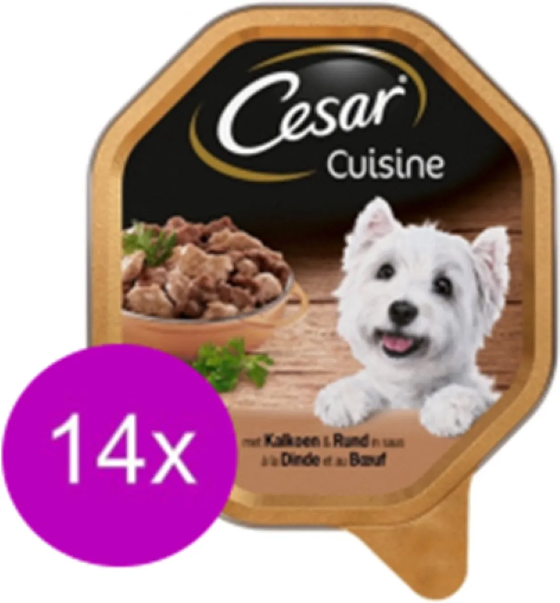 César Cuisine Kuipje Hondenvoer Kalkoen & Rund 150g