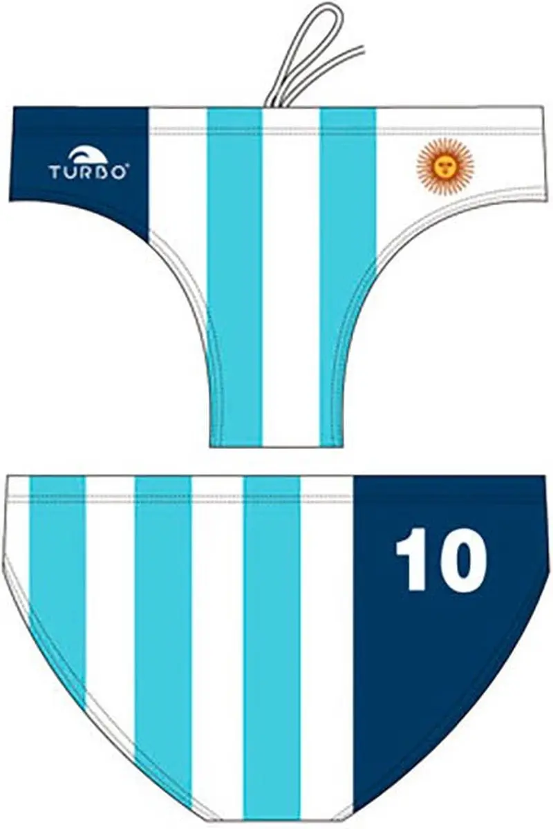 Turbo Argentina Zwemslip Wit,Blauw 5XL Man