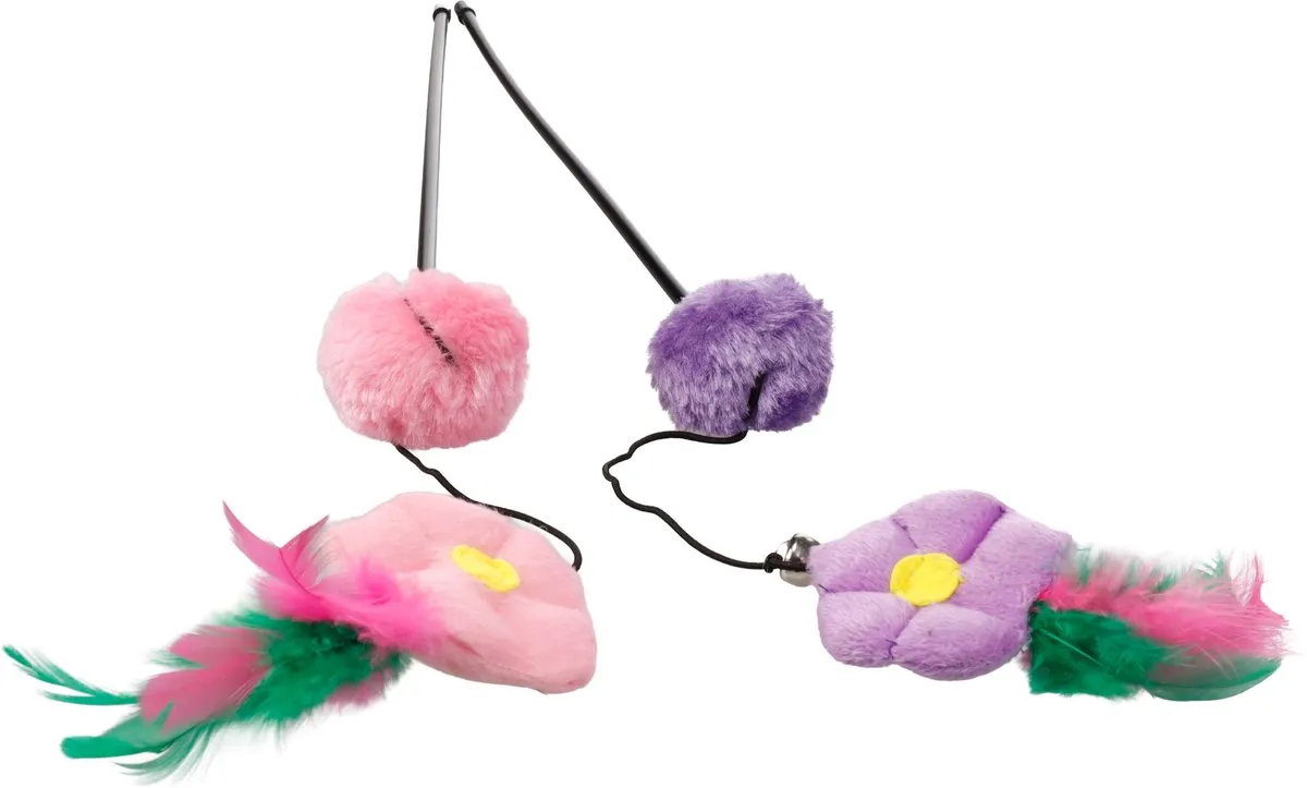 Flamingo Tangler Happy Flower Kattenspeelgoed - Paars - afbeelding 5 van 5