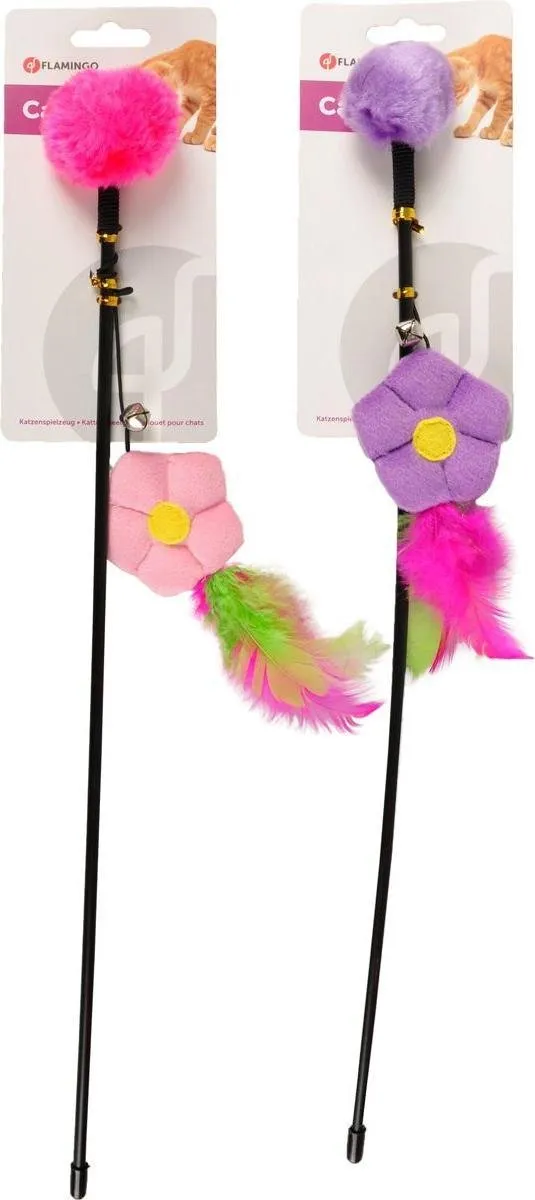 Flamingo Tangler Happy Flower Kattenspeelgoed - Paars - afbeelding 2 van 5