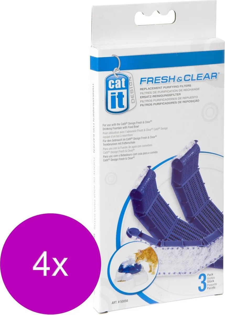 Catit Filters Drinkfontein 3L - 12 Stuks - Blauw/Wit