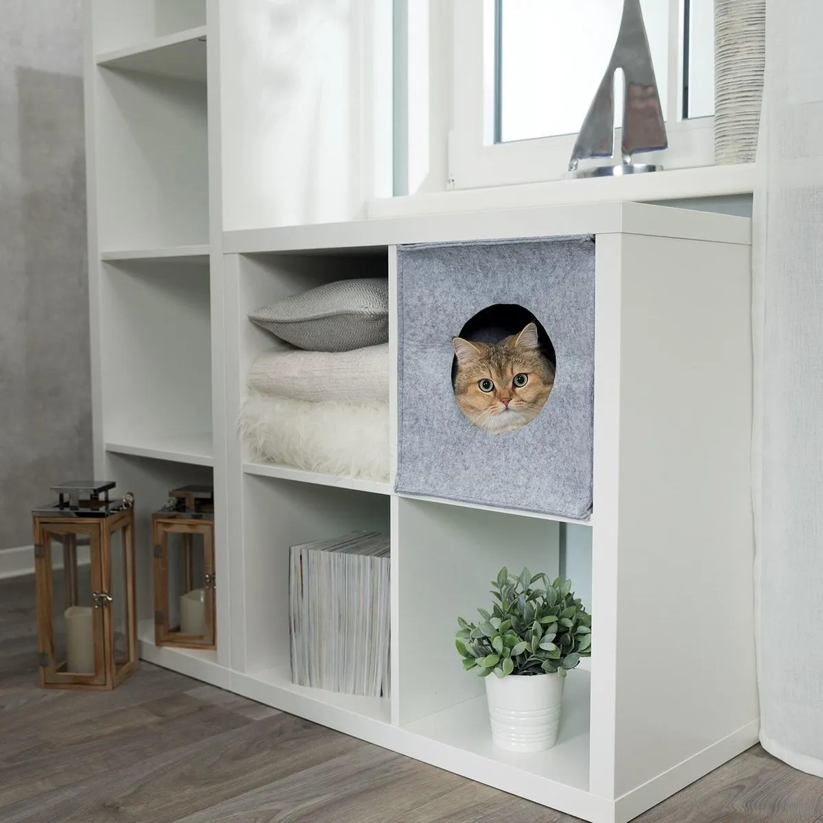 Trixie Kattenmand Iglo Anton Grijs 37x33x33cm - afbeelding 5 van 6