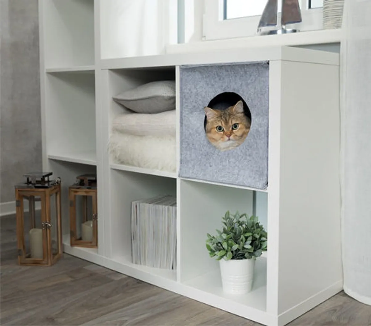 Trixie Kattenmand Iglo Anton Grijs 37x33x33cm - afbeelding 6 van 6