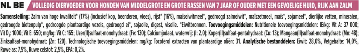 Pro Plan Sensitive Skin Senior Hondenvoer Zalm 14kg - afbeelding 6 van 6