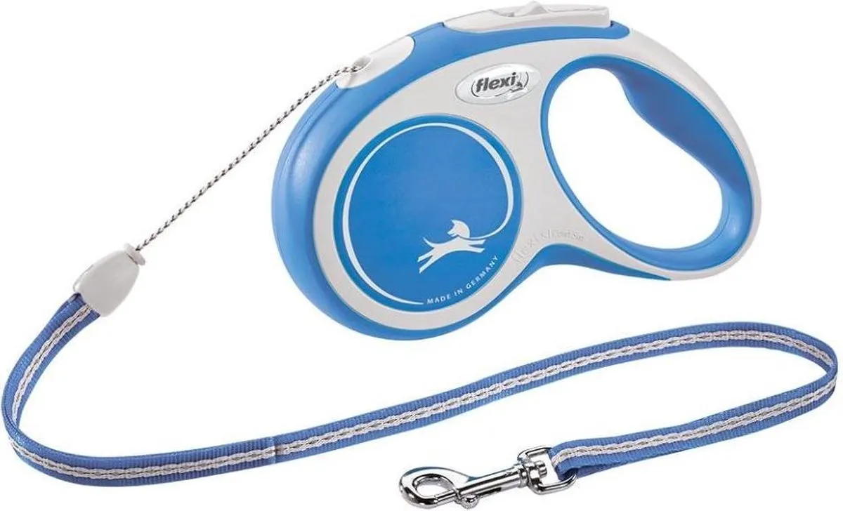 Flexi Rollijn New Comfort 8m - Blauw/Wit
