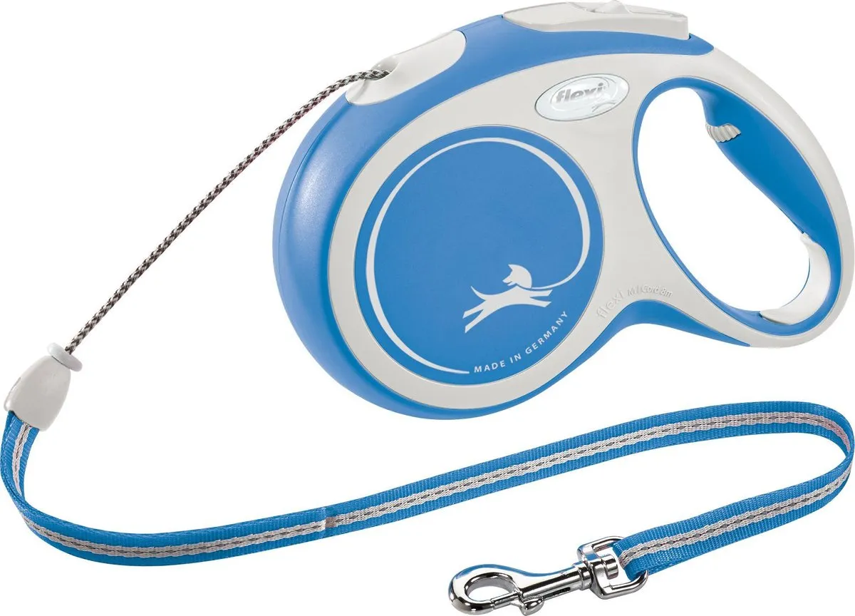 Flexi Rollijn New Comfort 8m - Blauw/Wit