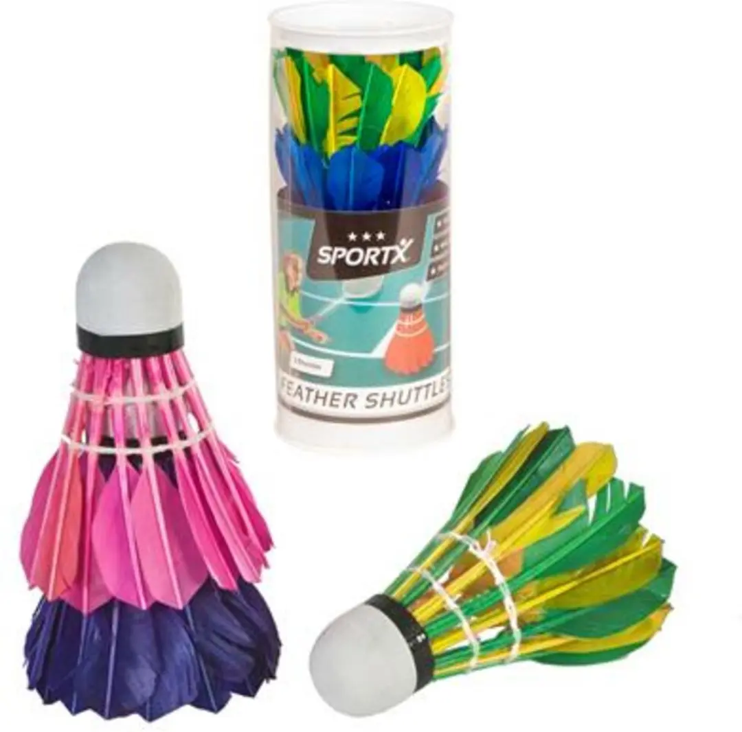 SportX Veren Shuttles 3 Stuks - Paars/Roze/Groen - afbeelding 6 van 6