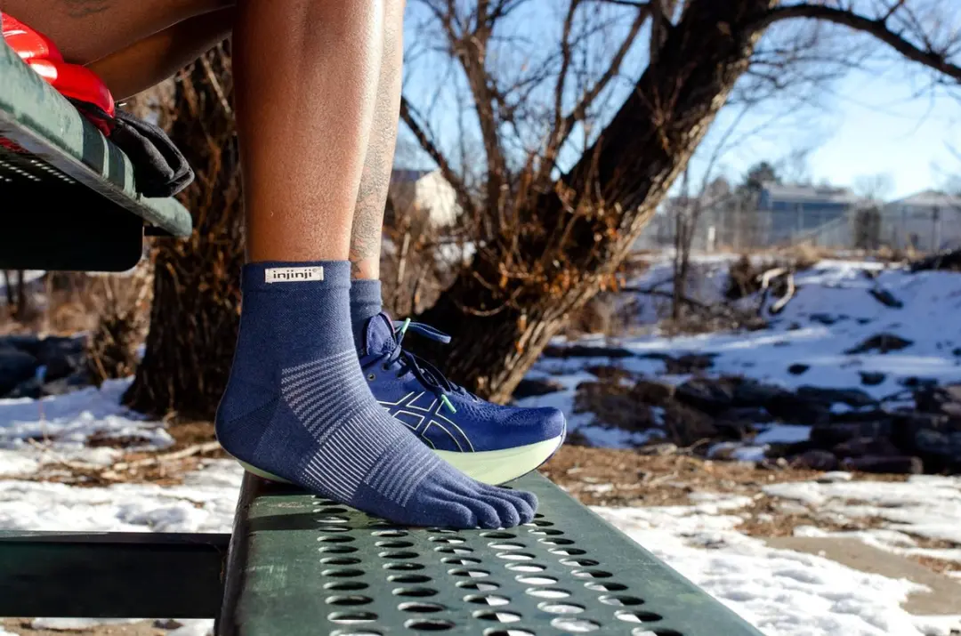 Injinji Run Mini-Crew Coolmax Teensokken - Blauw - afbeelding 5 van 6