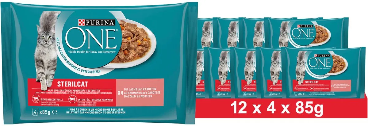 Purina ONE Sterilcat Adult Zalm - 48 Stuks (12x4x85g)