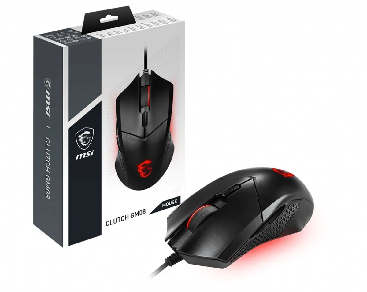MSI Clutch GM08 Gaming Muis - Zwart