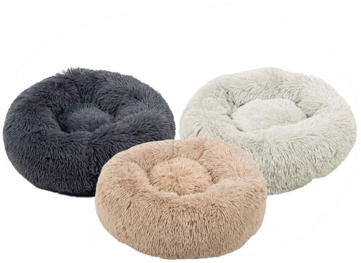 Beeztees Yali Hondenmand - Pluche Grijs Ø70cm
