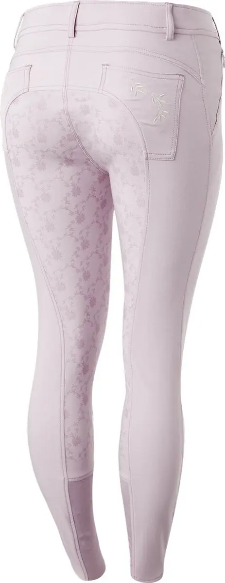 Horze Kaitlin paardrijbroek met zitvlak en bloemendetail, dames, Orchid Hush, 42