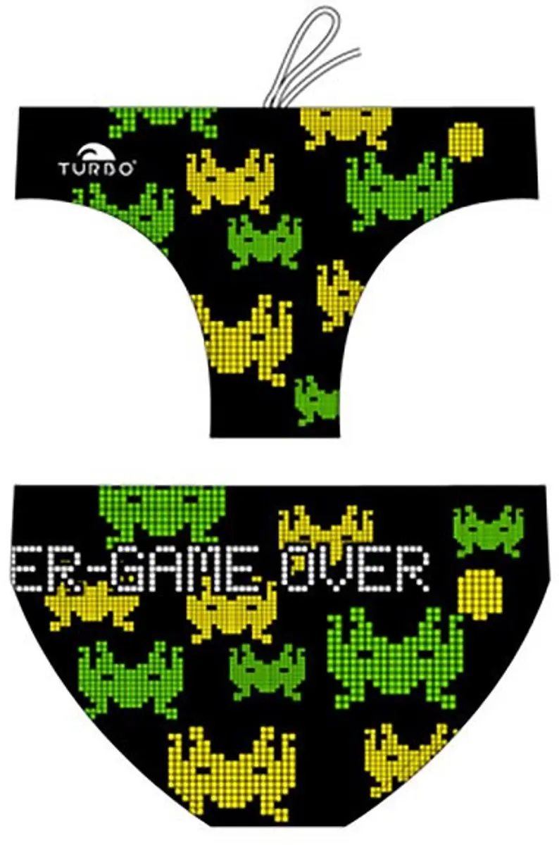 Turbo Game Over Zwemslip Zwart 13-14 Years Jongen