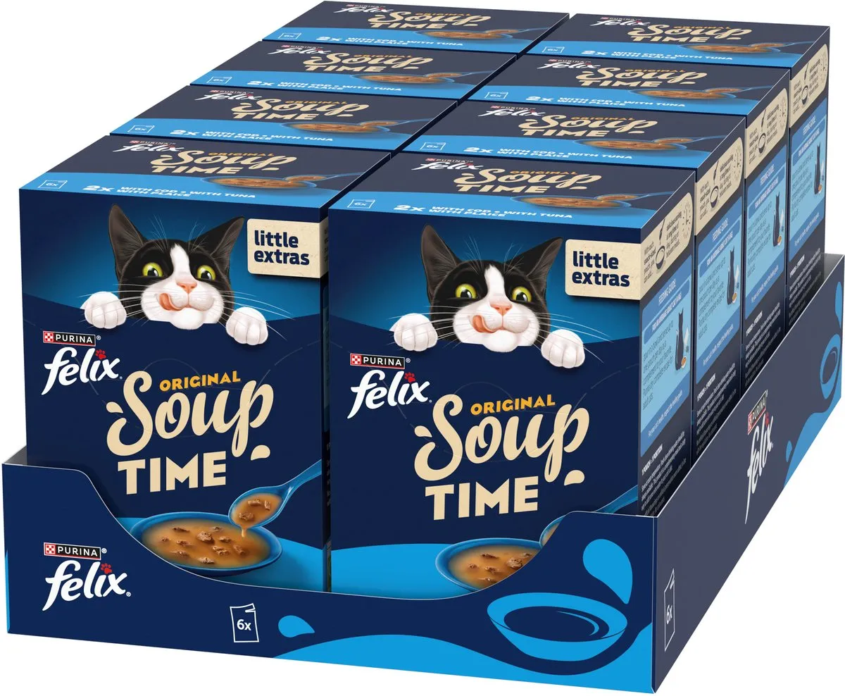 Felix Soup Tender Strips Vis Kattenvoer - 48x48g - 288 Stuks