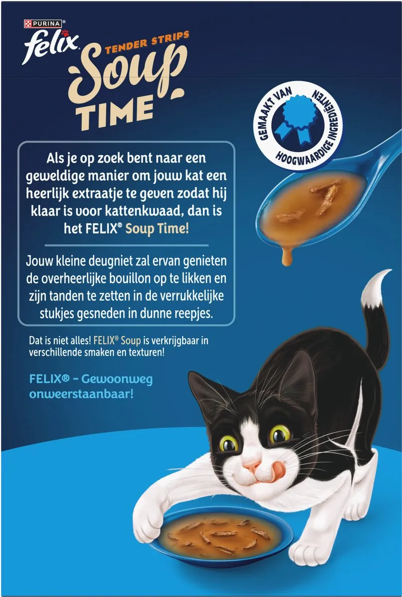 Felix Soup Tender Strips Vis Kattenvoer - 48x48g - 288 Stuks