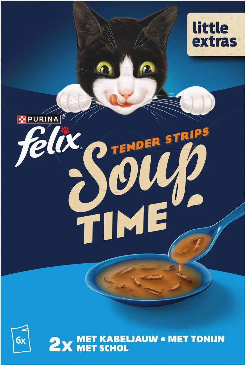 Felix Soup Tender Strips Vis Kattenvoer - 48x48g - 288 Stuks