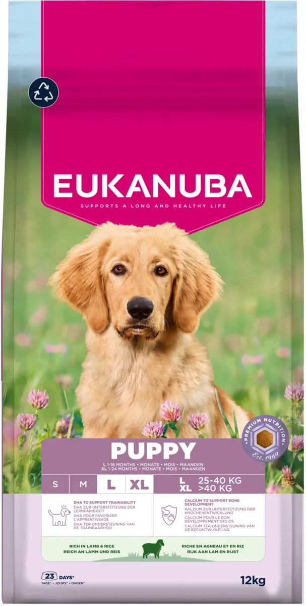 Eukanuba Puppy Large Breed Lam & Rijst Hondenbrokken 12kg