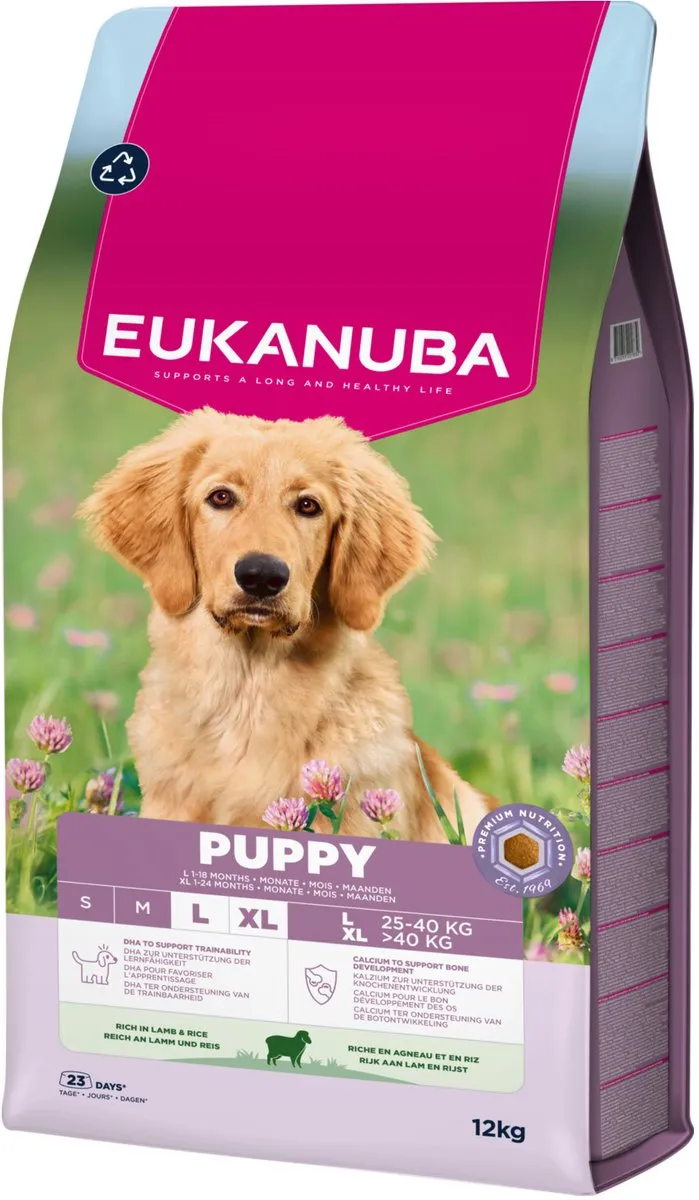 Eukanuba Puppy Large Breed Lam & Rijst Hondenbrokken 12kg