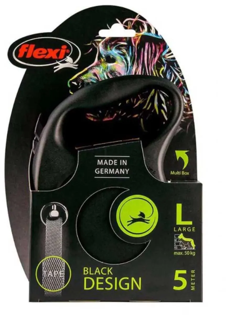 Flexi Black Design Rollijn Hondenriem L - 5 Meter - Blauw