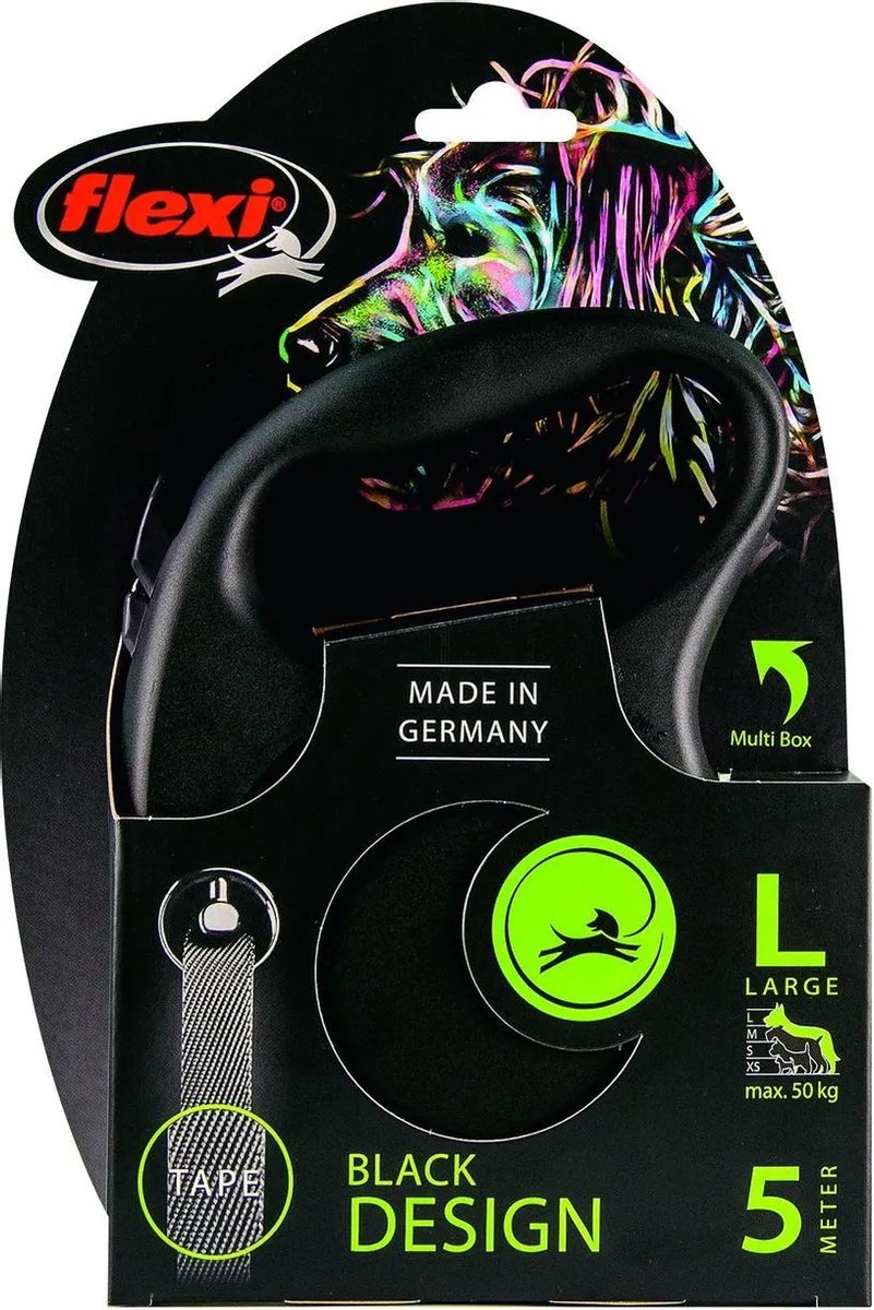 Flexi Black Design Rollijn Hondenriem L - 5 Meter - Blauw