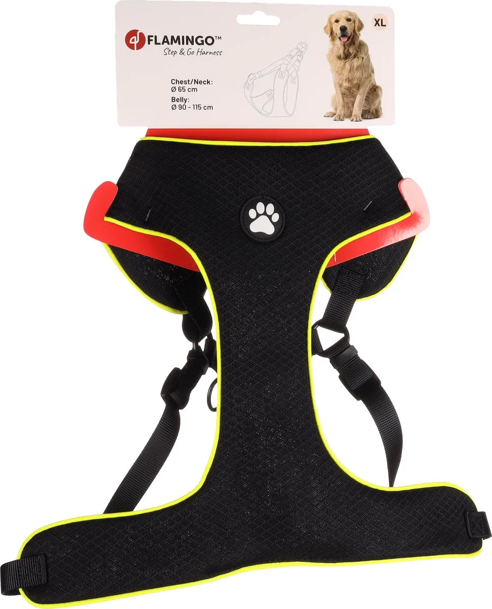 Flamingo Step&Go Tasha Hondenharnas - XL - Zwart