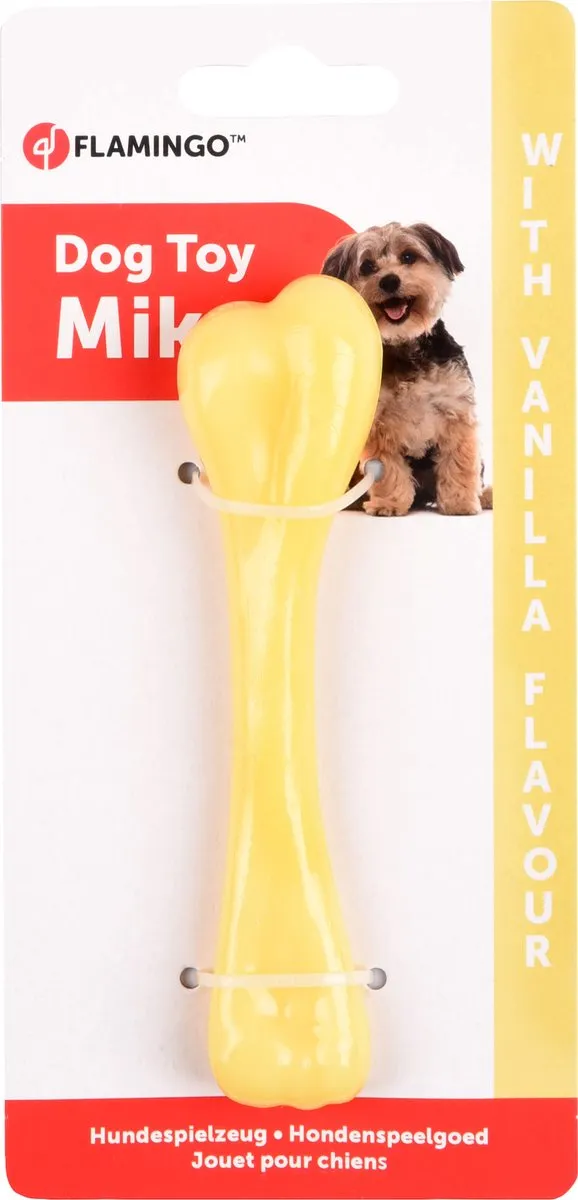 Flamingo Nylon Hondenspeelgoed Bot - Crème 13cm