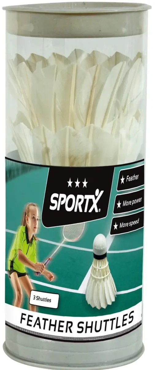 SportX Shuttles Veren Wit - 3 in koker - afbeelding 5 van 5