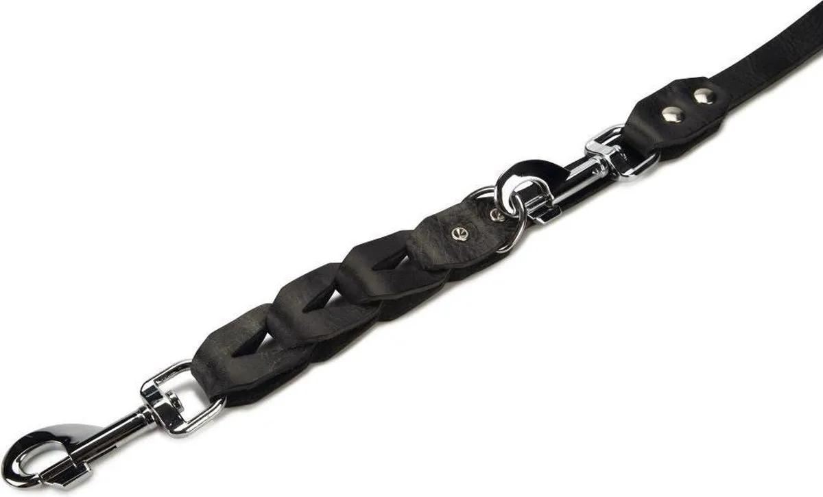Beeztees Connex Leren Dressuurlijn 200cm x 18mm - Zwart - afbeelding 2 van 3