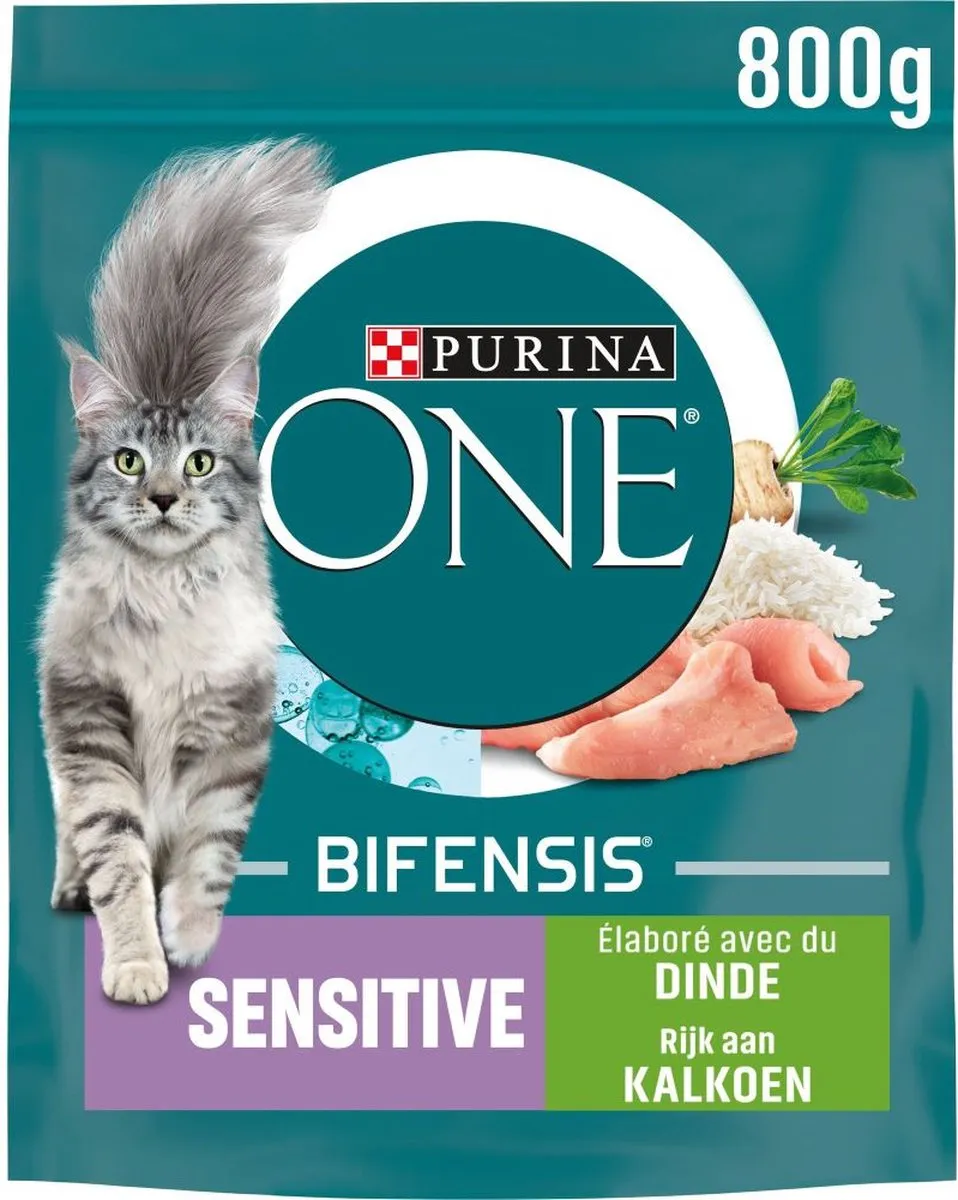 Purina ONE Sensitive Kalkoen/Rijst Kattenvoer