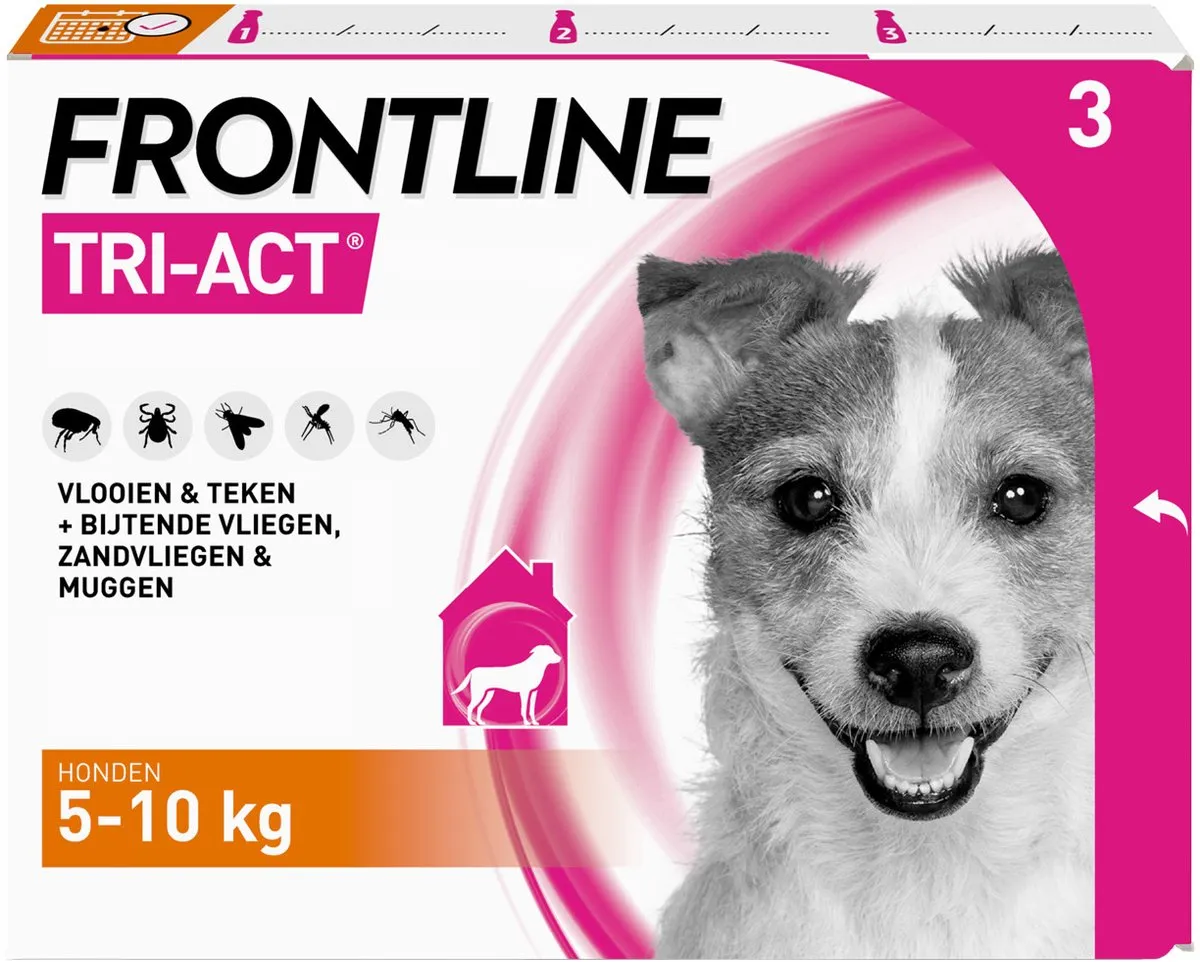 Frontline Tri-Act M Anti-Vlooien & Teken Druppels 6ml - 3 Pipetten