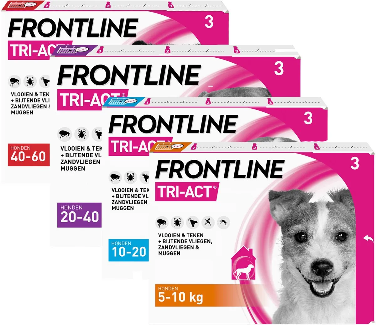Frontline Tri-Act M Anti-Vlooien & Teken Druppels 6ml - 3 Pipetten