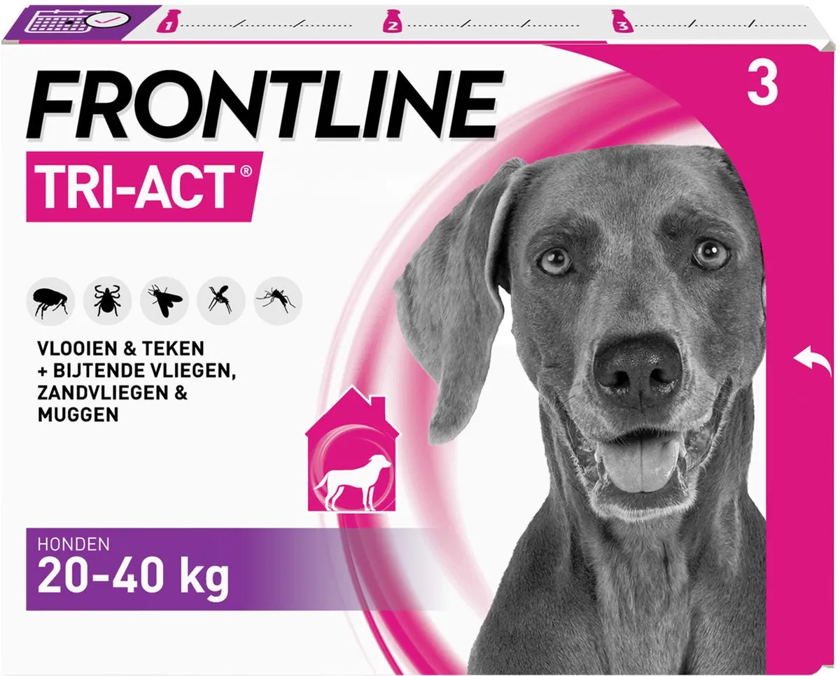 Frontline Tri-Act M Anti-Vlooien & Teken Druppels 6ml - 3 Pipetten - afbeelding 6 van 6