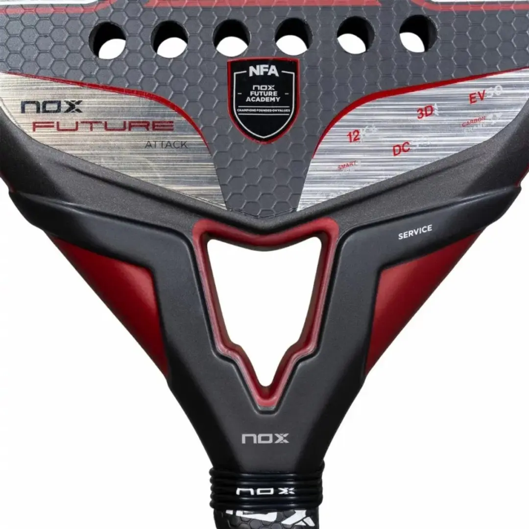 Nox Future Attack 12K Padelracket - Zwart/Rood - afbeelding 4 van 6