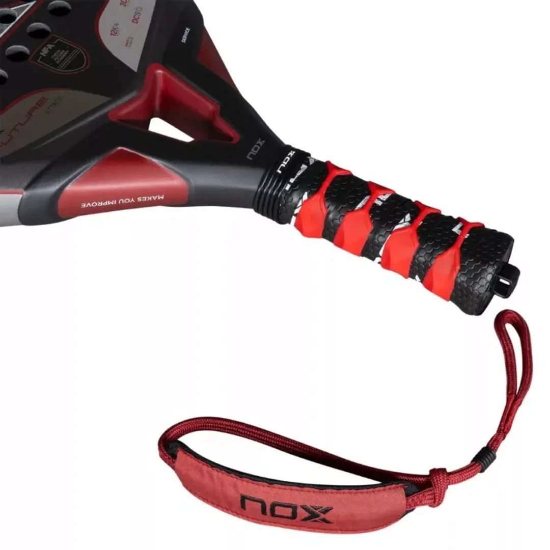 Nox Future Attack 12K Padelracket - Zwart/Rood - afbeelding 5 van 6