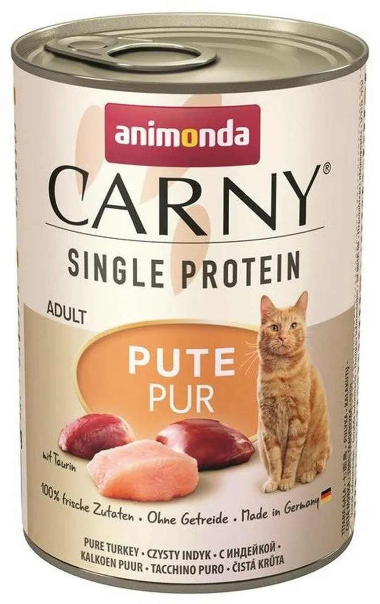 Animonda Kat in Blik Carny Adult Single Protein Kalkoen 6x400g