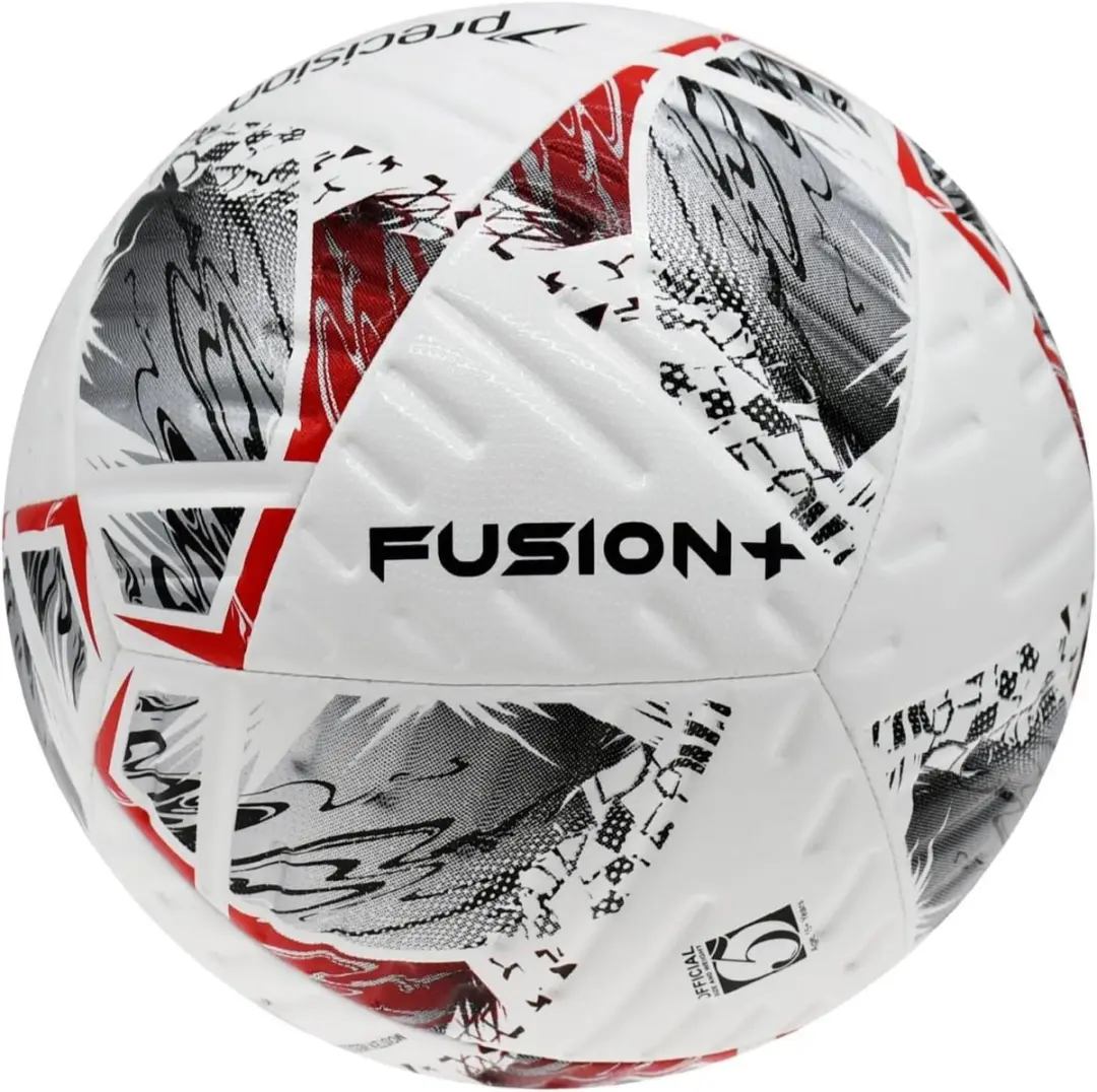 Precision voetbal Fusion+ FIFA trainingsbal wit zilver rood zwart
