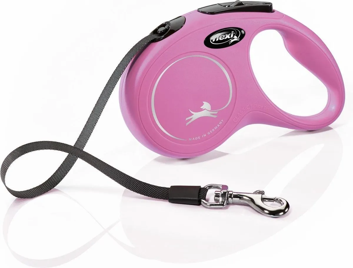 Flexi New Classic Hondenriem S - 5m Roze - <15 kg