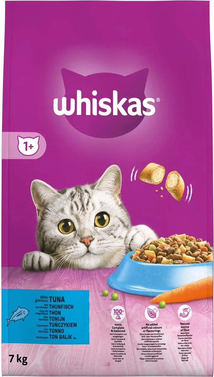 Whiskas Kattenbrokken Adult 1+ Tonijn 7kg