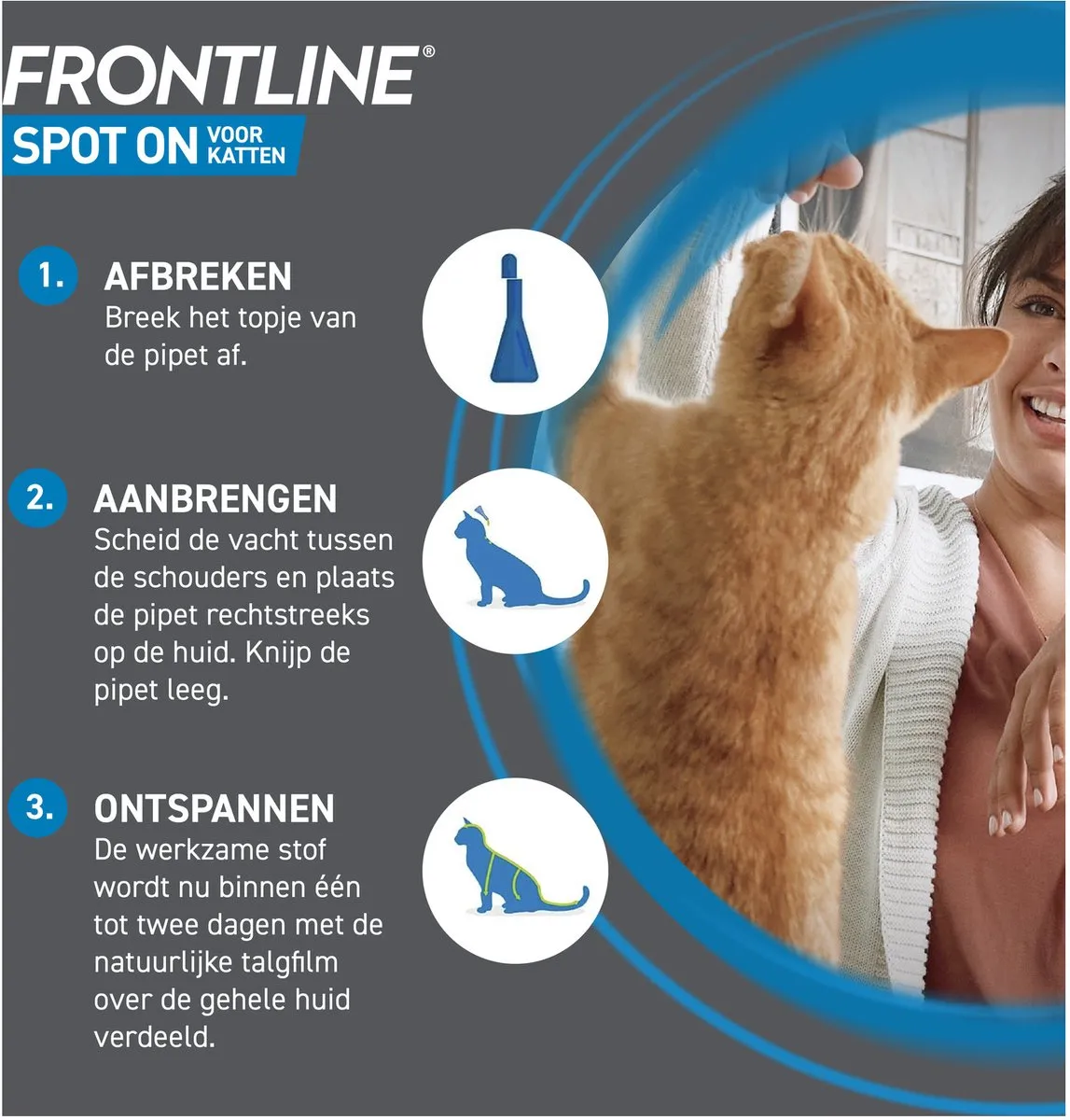 Frontline Frontline Spot-On Kat - Apotheek - 0.5 ml 3 pip Kat >1 Kg