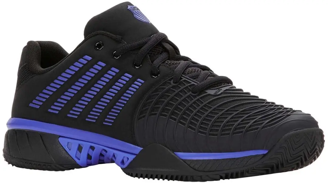 K-Swiss Express Light 3 Clay Heren Tennisschoen - Gravel - Zwart/Blauw - afbeelding 2 van 6