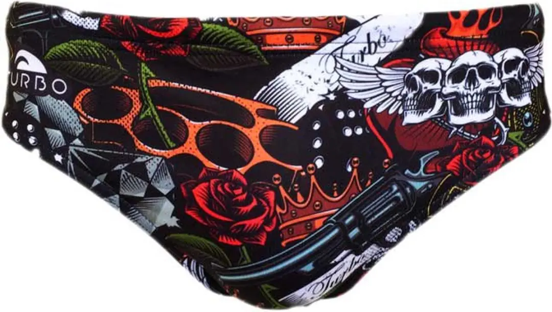Turbo Old Tatoo Zwemslip Rood M Man