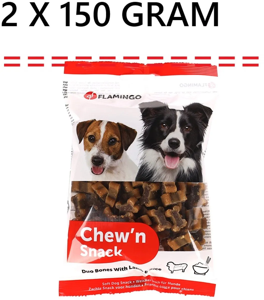 Flamingo Duo Bones Lam & Rijst Hondensnack 300g