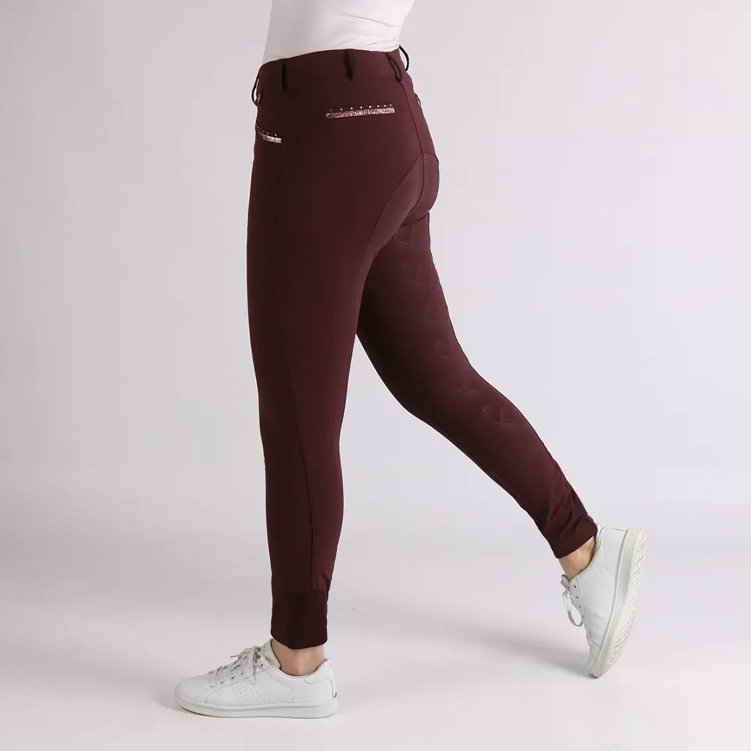 Horka Rijbroek Alexa Dames Micropolyester Bordeaux Maat 44 - afbeelding 2 van 6