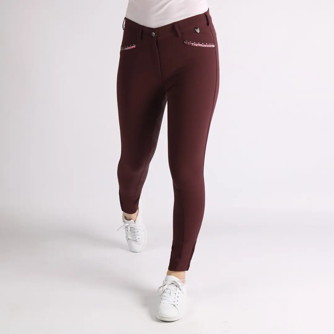 Horka Rijbroek Alexa Dames Micropolyester Bordeaux Maat 44 - afbeelding 3 van 6