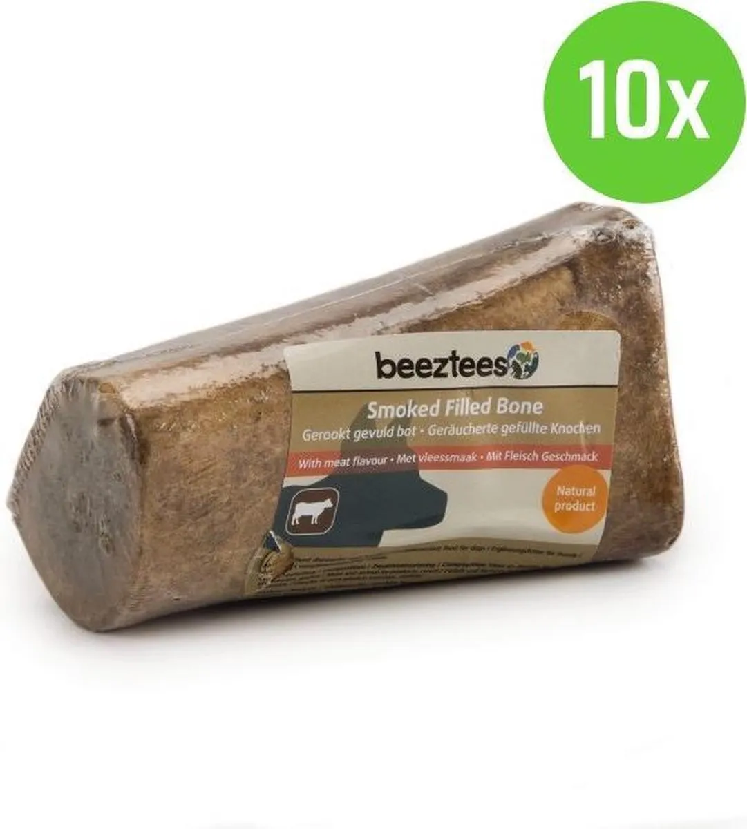 Beeztees Gerookt Gevuld Bot Vlees - 10 Stuks